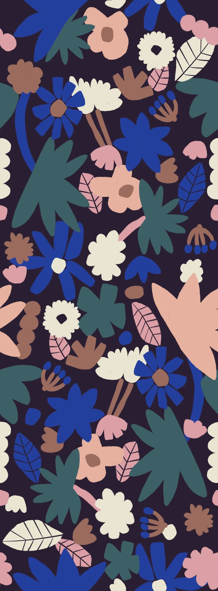 Behang Meet Me at the Wall - Flowerplay Dark - Natural Noord