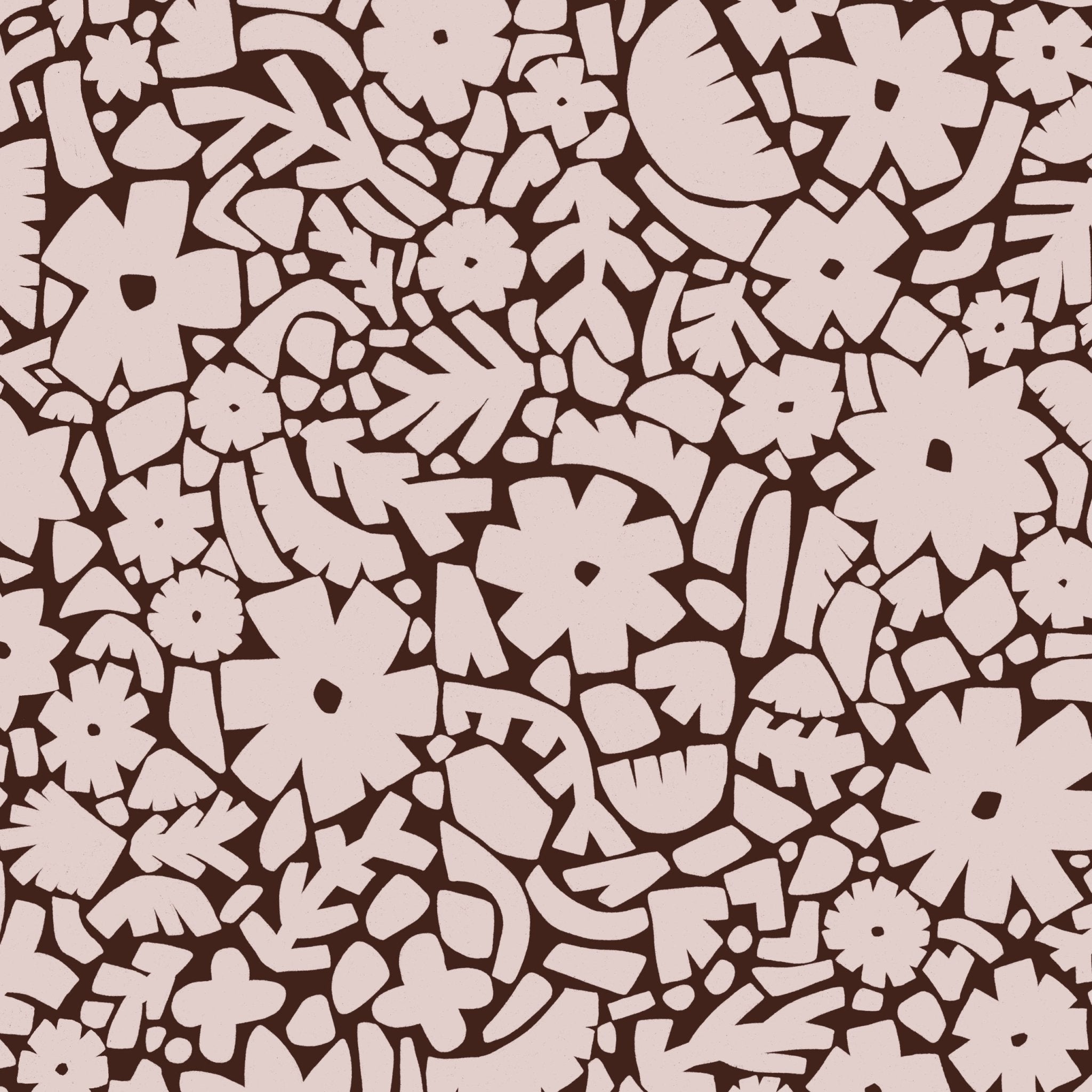Behangstaal Meet Me at the Wall - Flowerfield Brown - Naturel Noord
