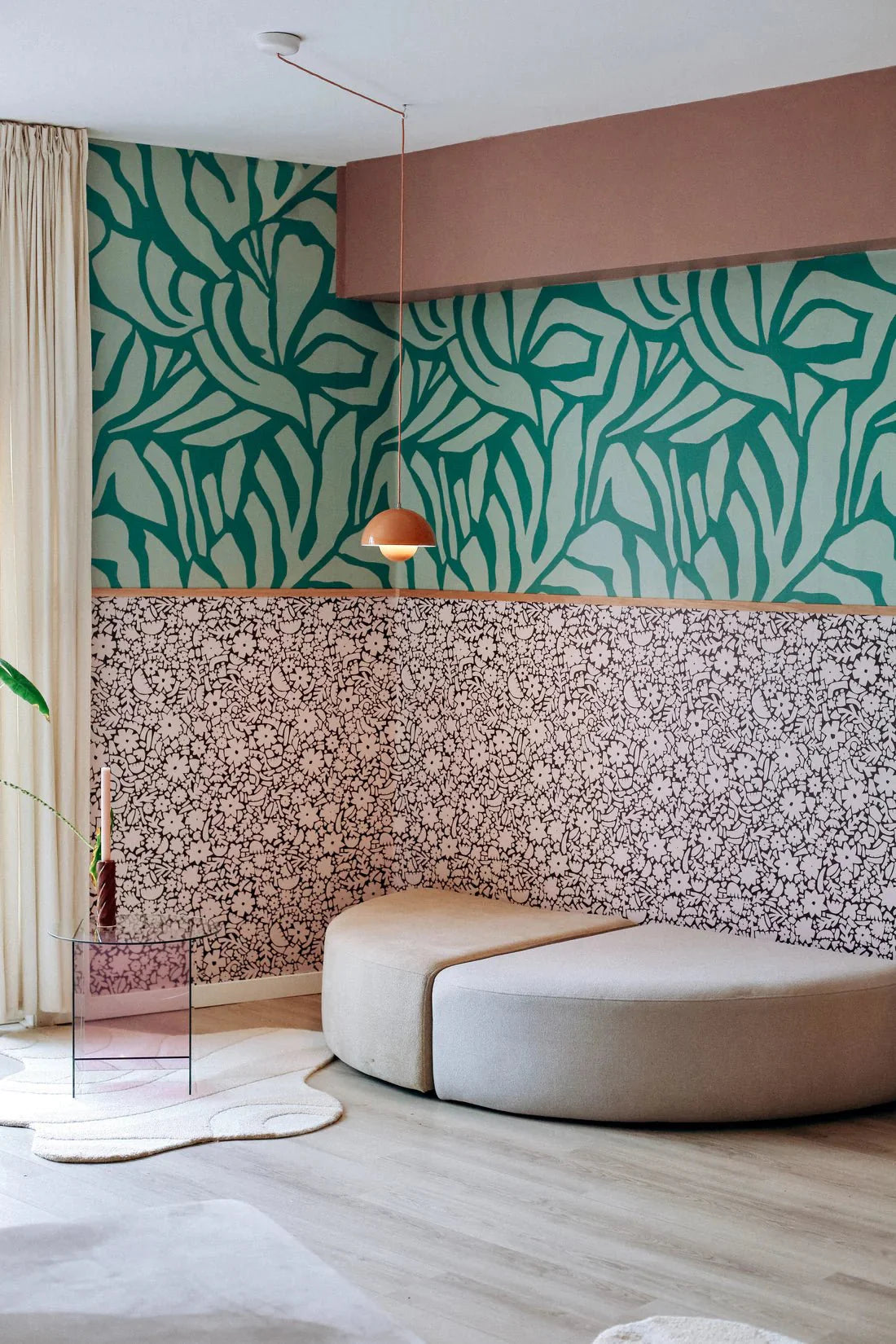 Behangstaal Meet Me at the Wall - Flow Grean 1 - Sabine van Vessem