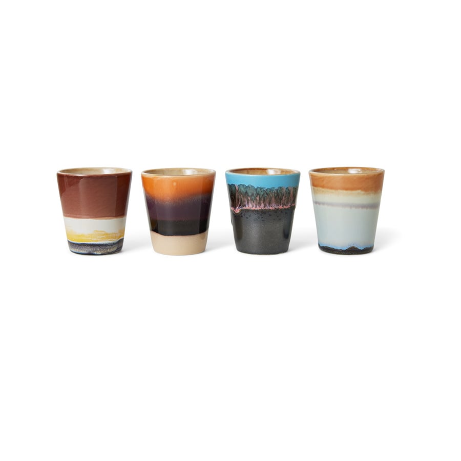 HK Living | 70's servies ristrettomokjes Solar set van 4