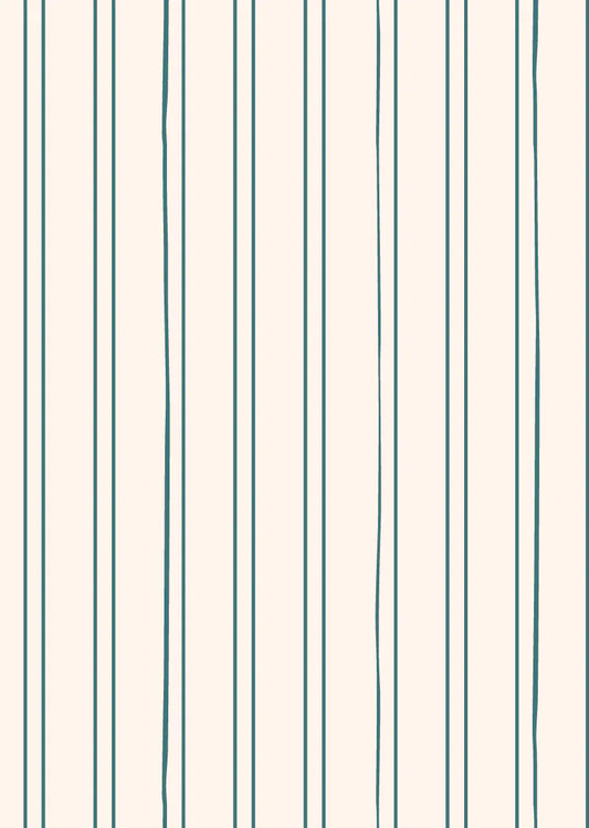 Bibelotte | Behang Gestreept petrol