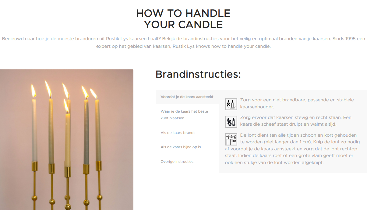 Rustiklys | Kurze Dinnerkerzen Blossom (6 Stück)