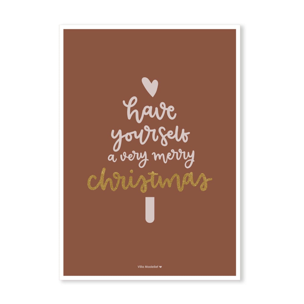 Villa Madelief | Kerstkaart have your self a very merry christmas rood