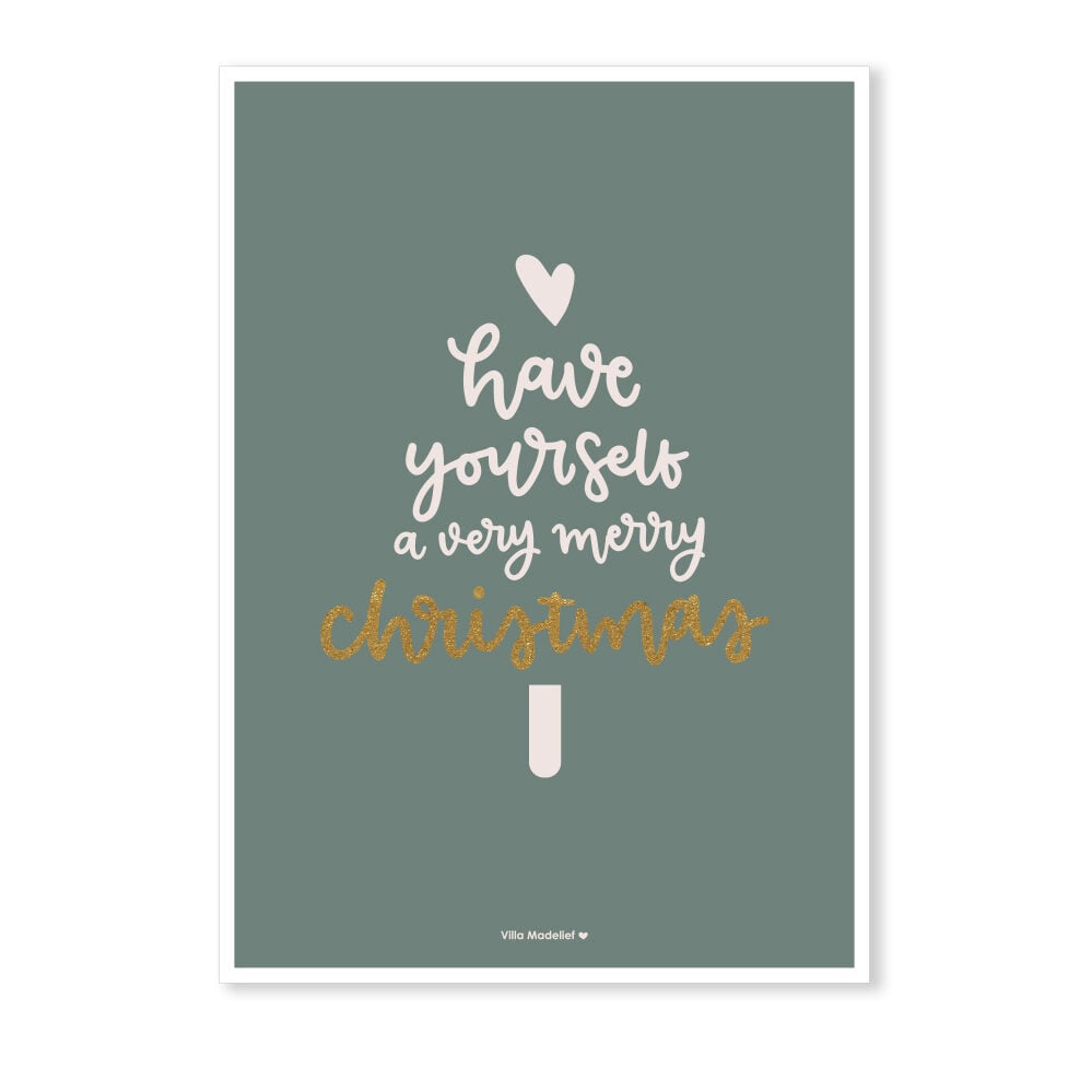 Villa Madelief | Kerstkaart have your self a very merry christmas groen