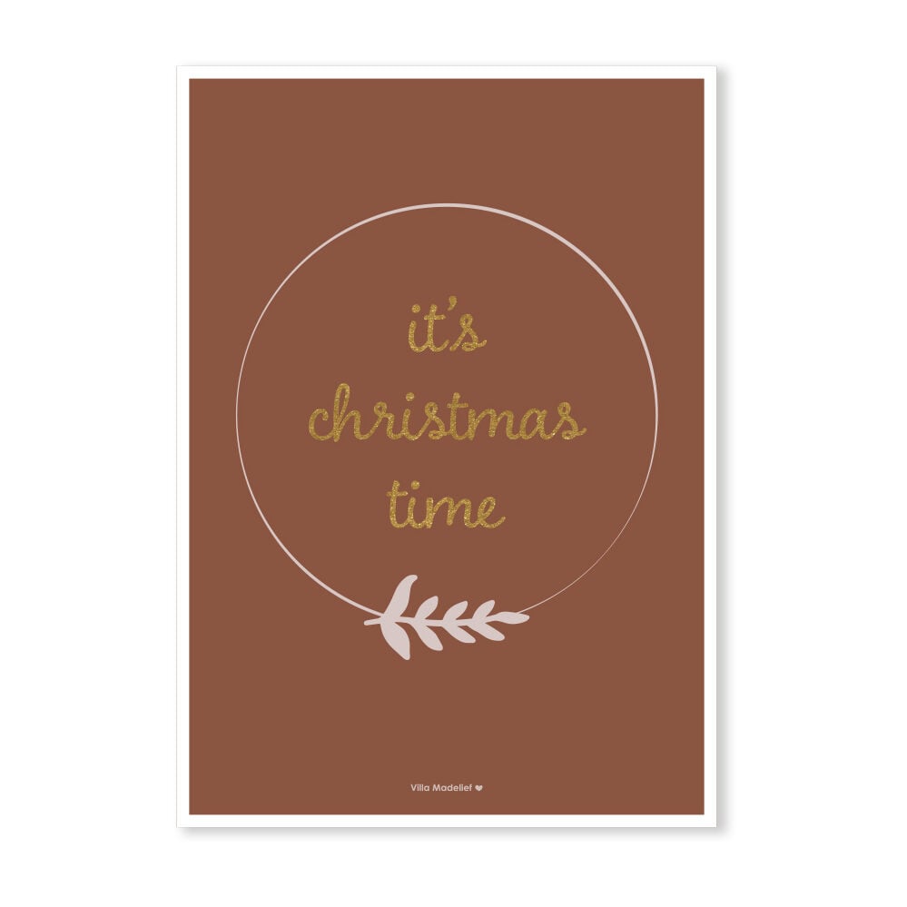 Villa Madelief | Kerstkaart it's christmas time rood