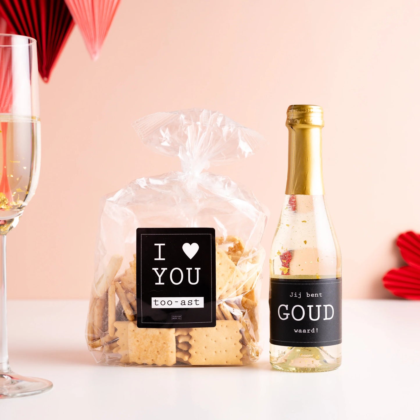 Flessenwerk | Secco Jij bent goud waard!