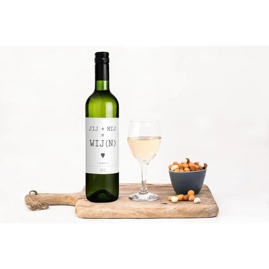 Flessenwerk | Witte wijn Jij + Mij = Wij(n)