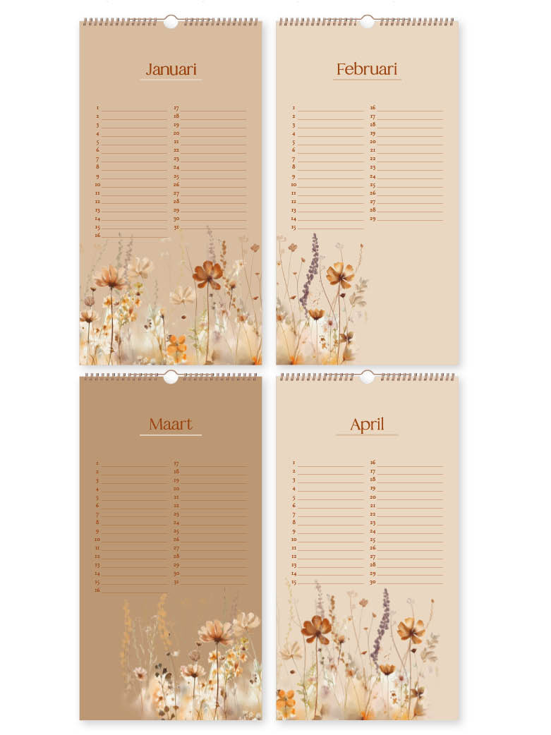 Notizen | Geburtstagskalender Wildblumen