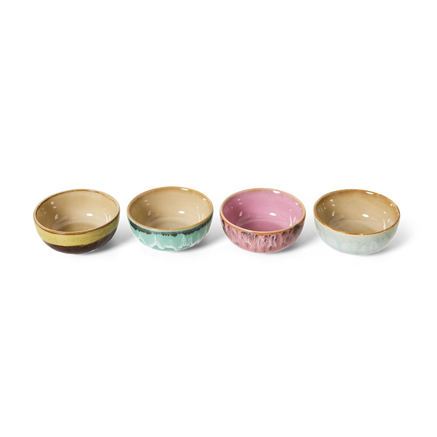HK Living | 70's servies XS bowls modernist set van 4