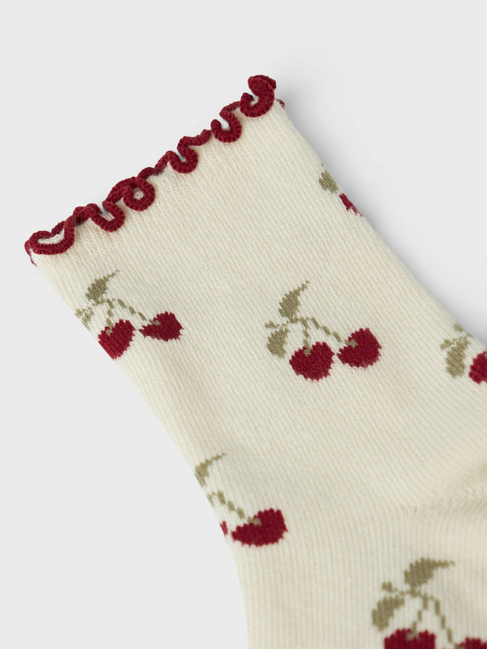 Lil Atelier | Socken Kirschen Turteltaube