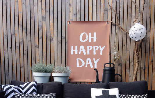VM | Gartenposter Happy Day Terra White