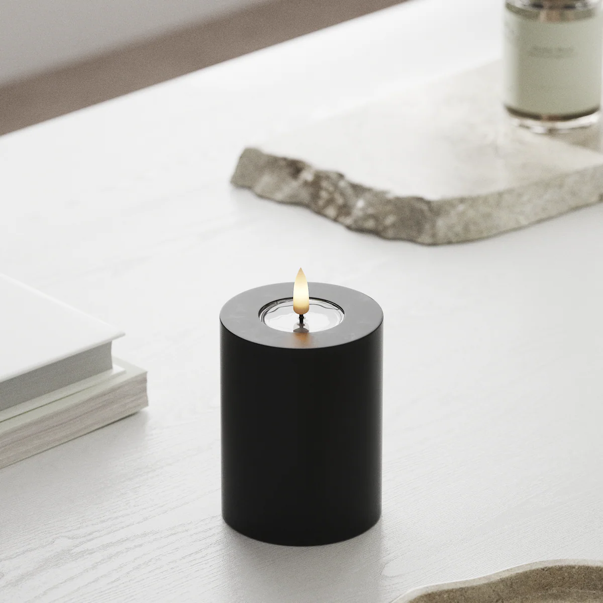 Deluxe Homeart | LED Kaars zwart 7.5x10cm