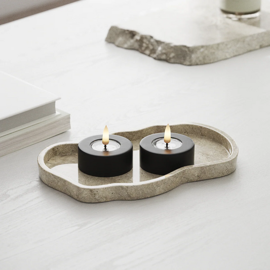 Deluxe Homeart | LED theelicht jumbo zwart | 2stuks