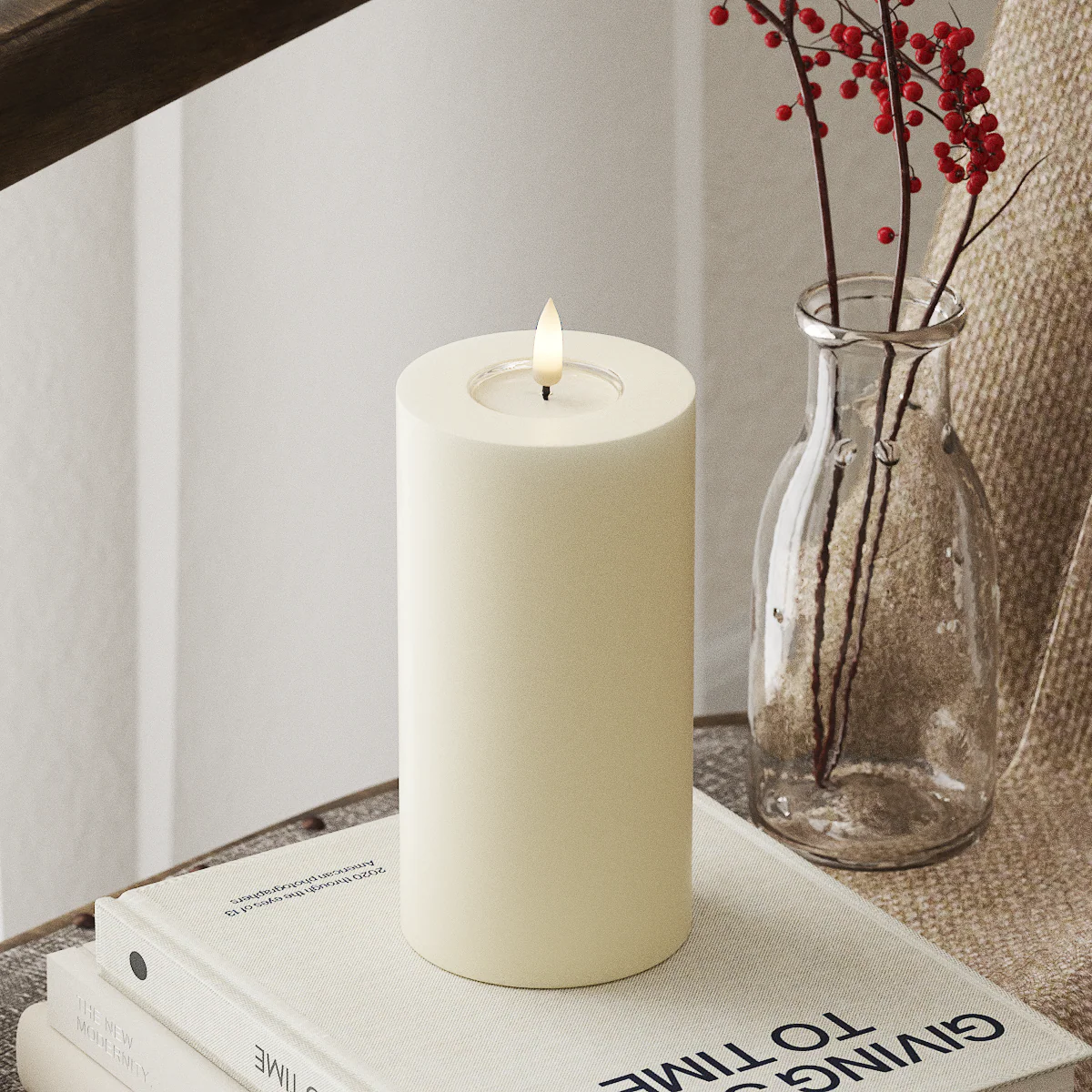 Deluxe Homeart | LED Kaars creme 7.5x15cm