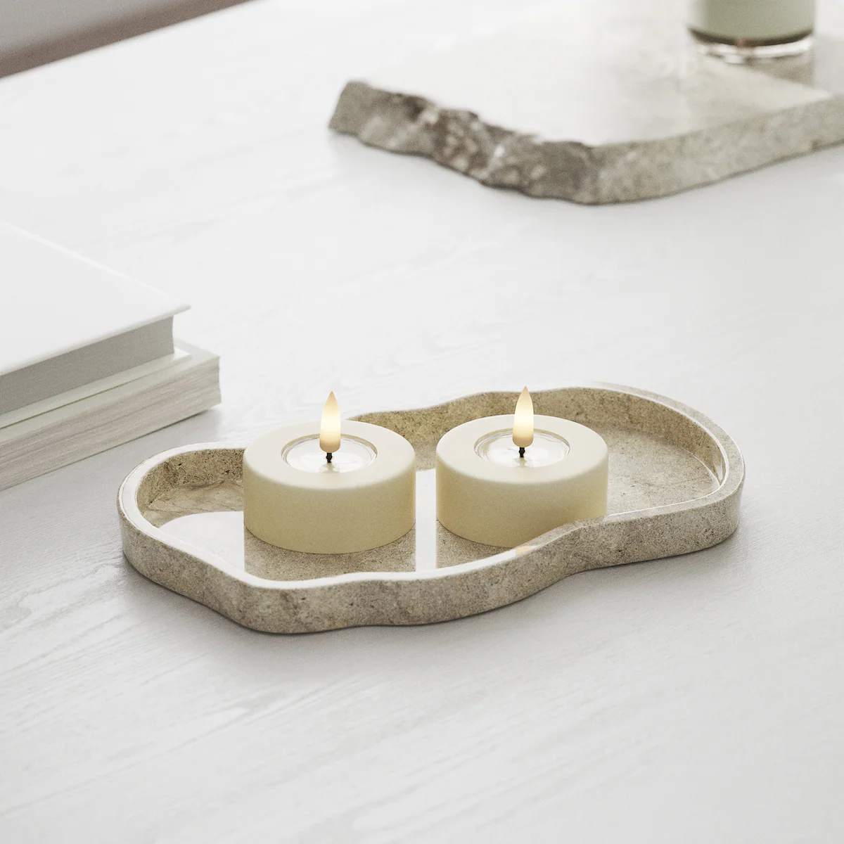 Deluxe Homeart | LED theelicht jumbo creme | 2stuks