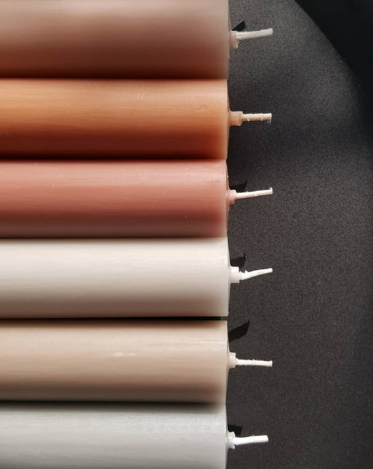 Rustiklys | Tischkerze 18 cm beige oliv