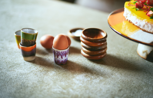 HK Living | 70's servies Eierdopjes Island set4