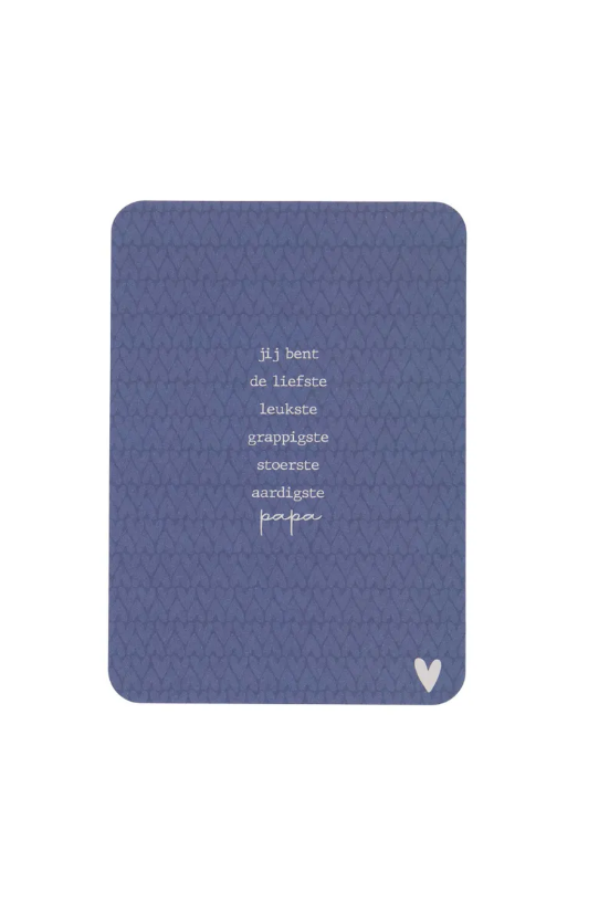 Zusss | Kaart liefste papa blauw ronde hoeken