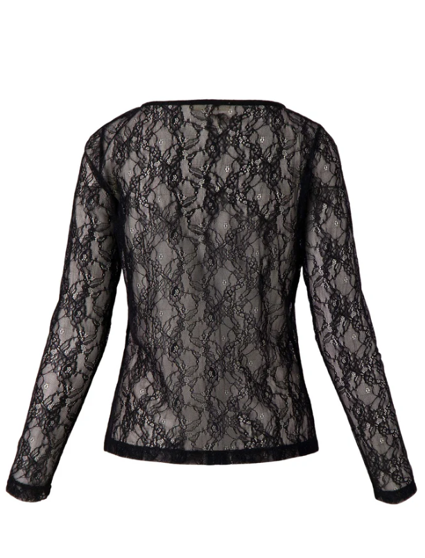 Zusss | Kanten top boothals zwart