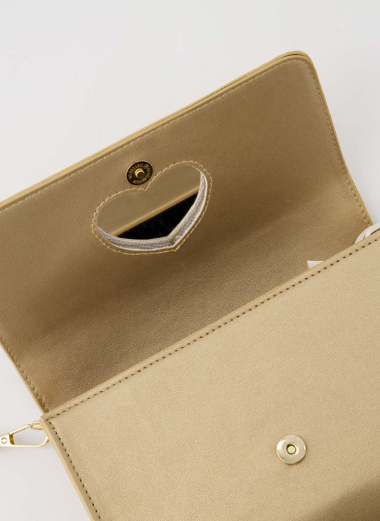 Zusss | Handtas met hart spiegel champagne/goud