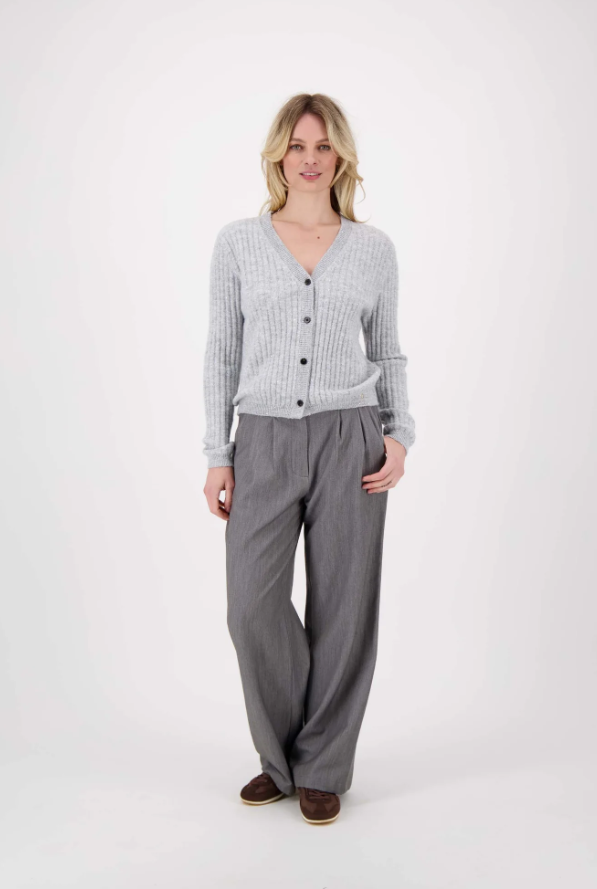 Zusss | Broek met plooien middengrijs
