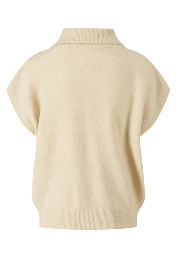Zusss | Mouwloos vestje rits beige