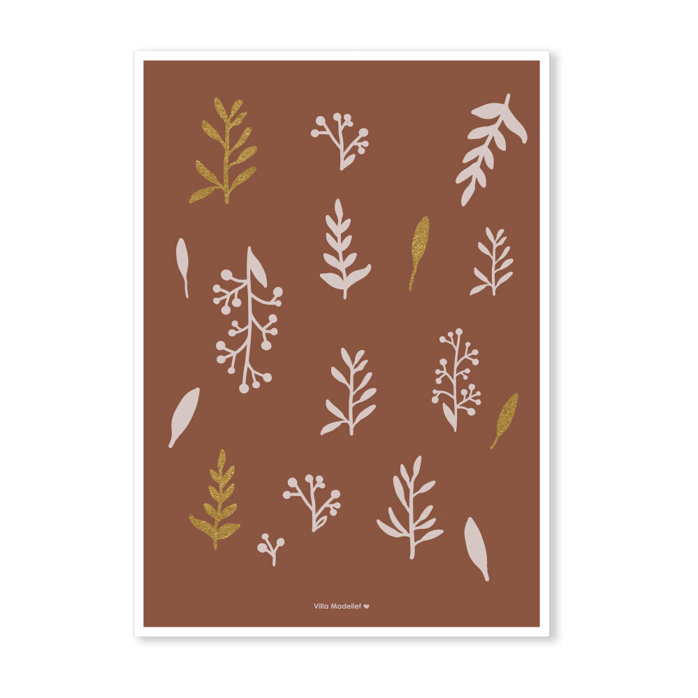 Villa Madelief | Kerstkaart leaves rood