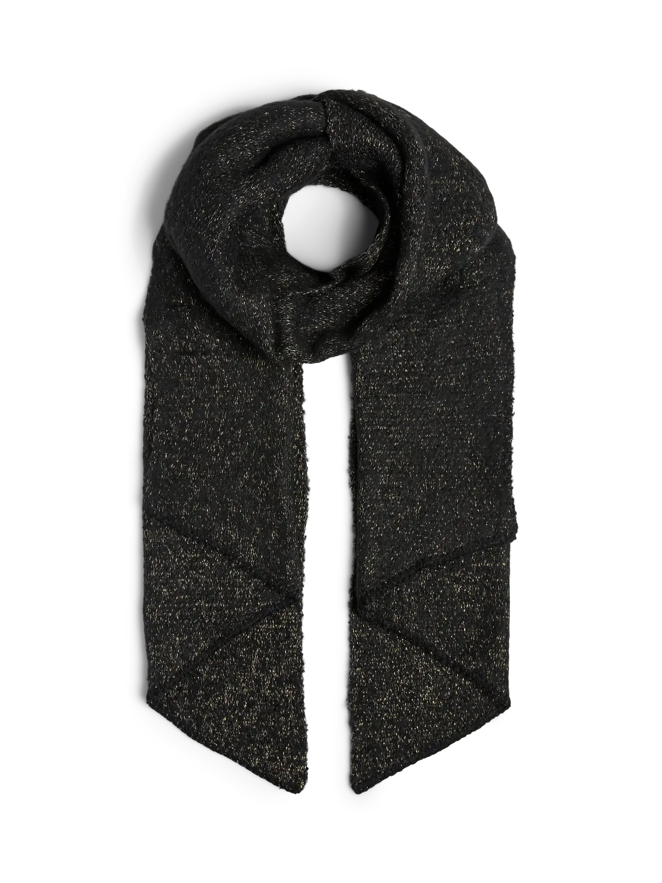 Pieces | Sjaal Pyron zwart met gouddraadje