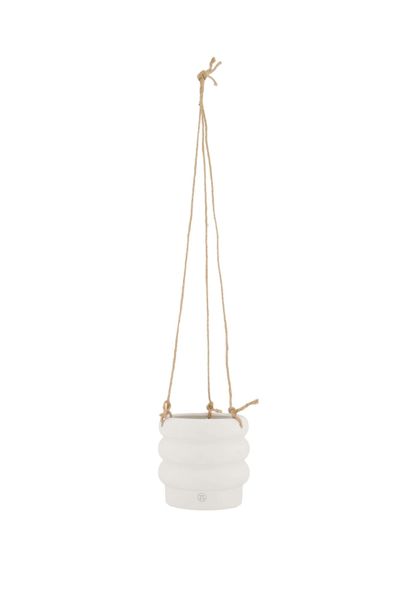 Zusss | Keramieken plantenhanger ribbels wit