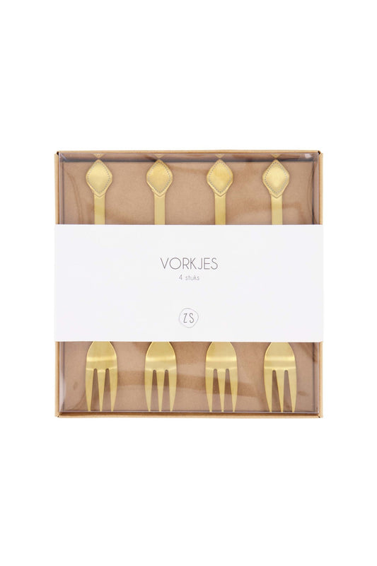 Zusss | Set van 4 vorkjes goud