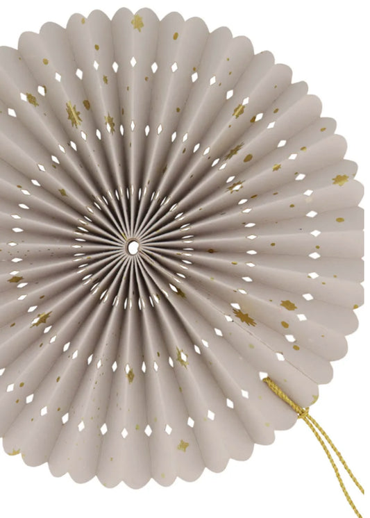 Zusss | Papieren waaier met sterren zand/zwart