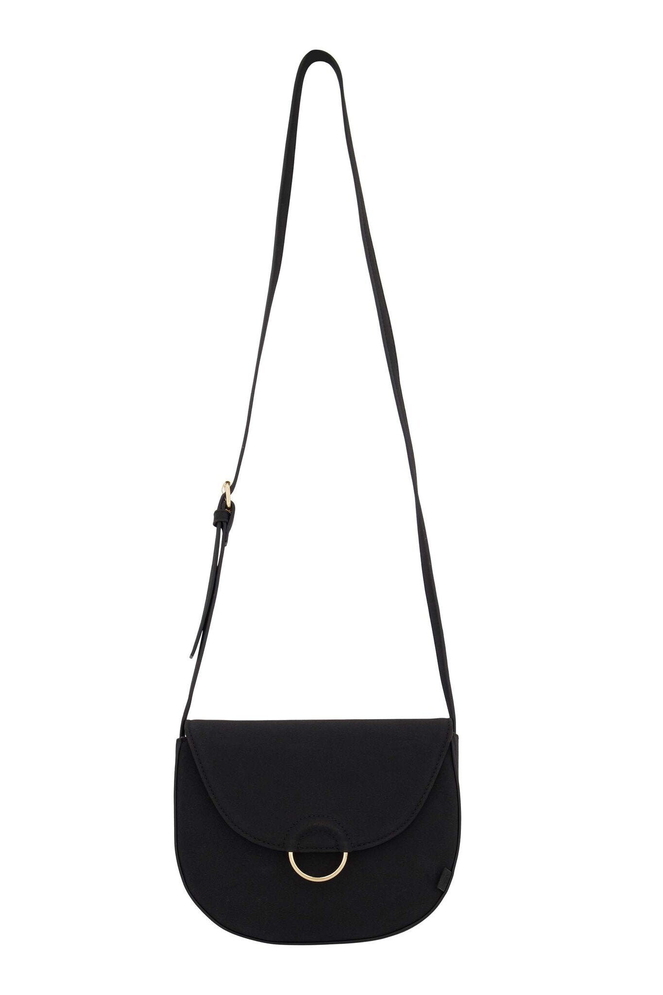 Zusss | Schultertasche mit goldenem Ring, schwarz
