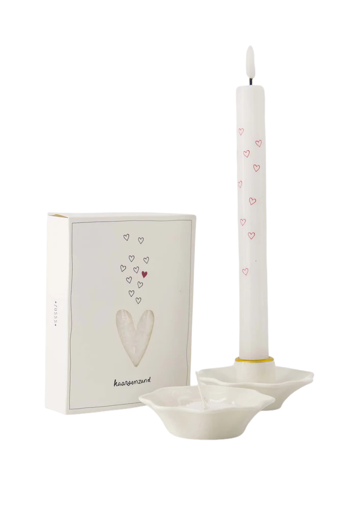 Zusss | Set van 2 ledkaarsen love wit/groen/rood