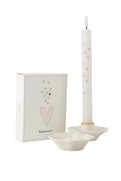 Zusss | Set van 2 ledkaarsen love wit/groen/rood