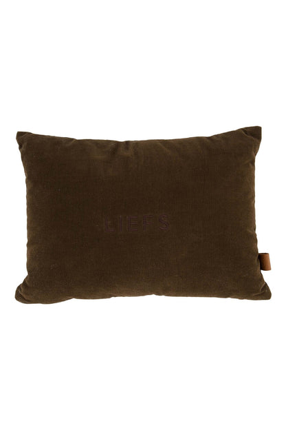 Zusss | Kussen corduroy liefs 35x25cm bruin