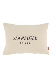 Zusss | Cordkissen, Crazy, 35x25cm, Sand/Anthrazitgrau