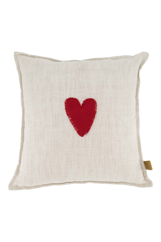 Zusss | Kussen rood hartje 35x35cm peper en zout