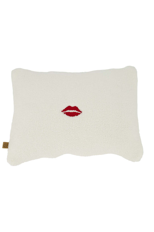 Zusss | Kussen teddy mon cheri 35x25cm wit/rood