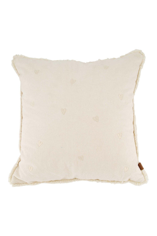 Zusss | Kussen velvet hartjes 45x45cm off white