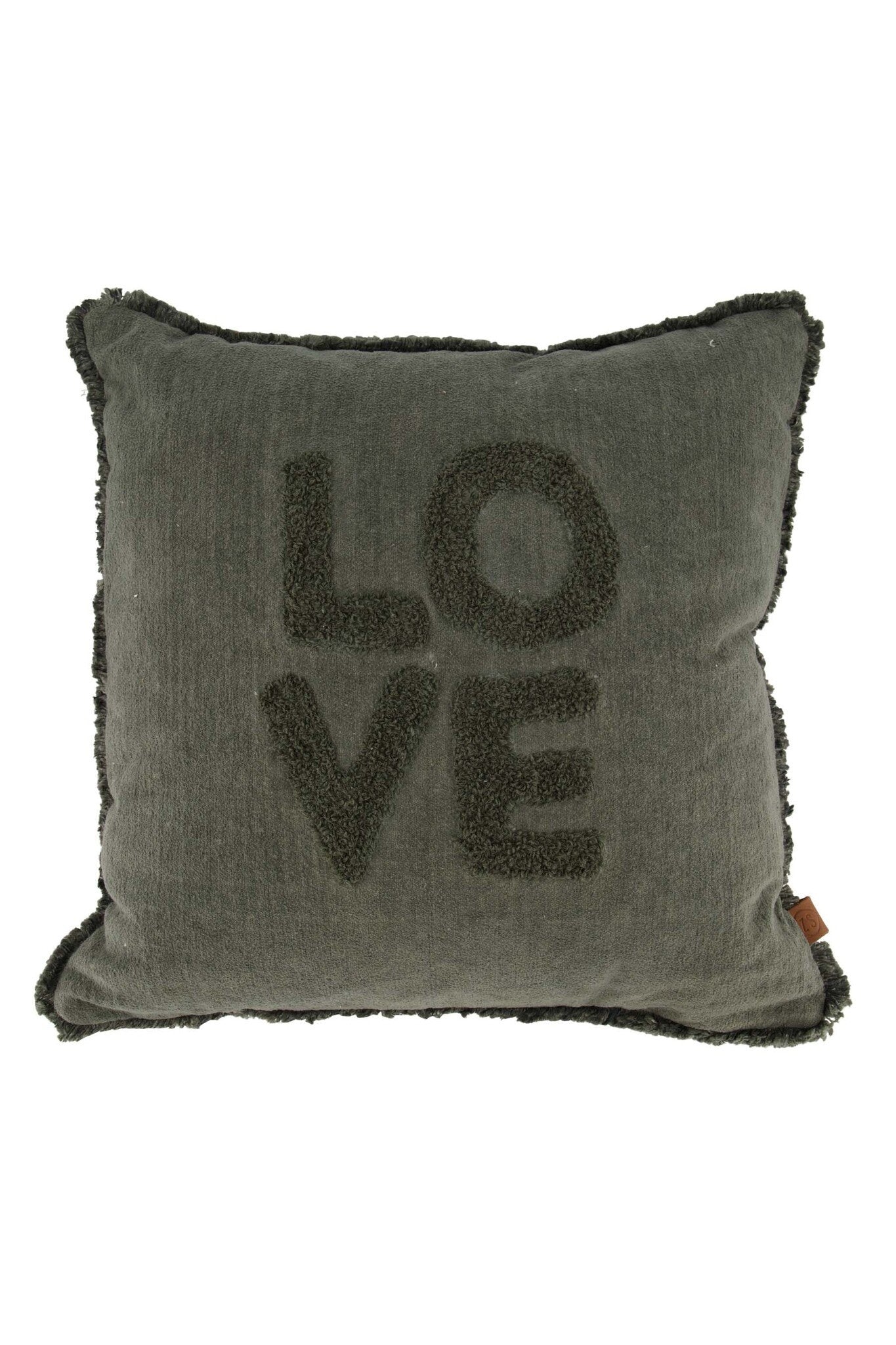Zusss | Kussen velvet love 45x45cm donkergroen