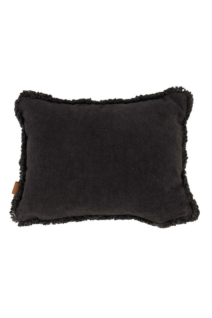 Zusss | Kussen velvet zilver hartje 35x25cm antracietgrijs