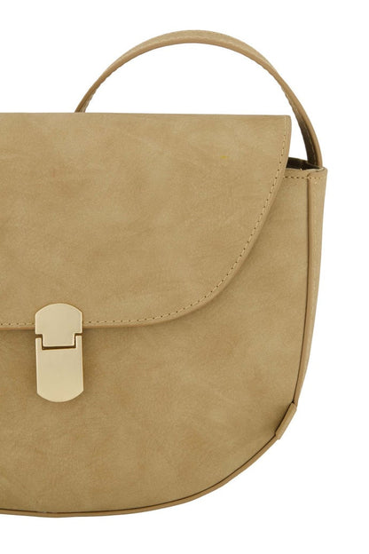 Zusss | Schoudertasje gouden sluiting taupe