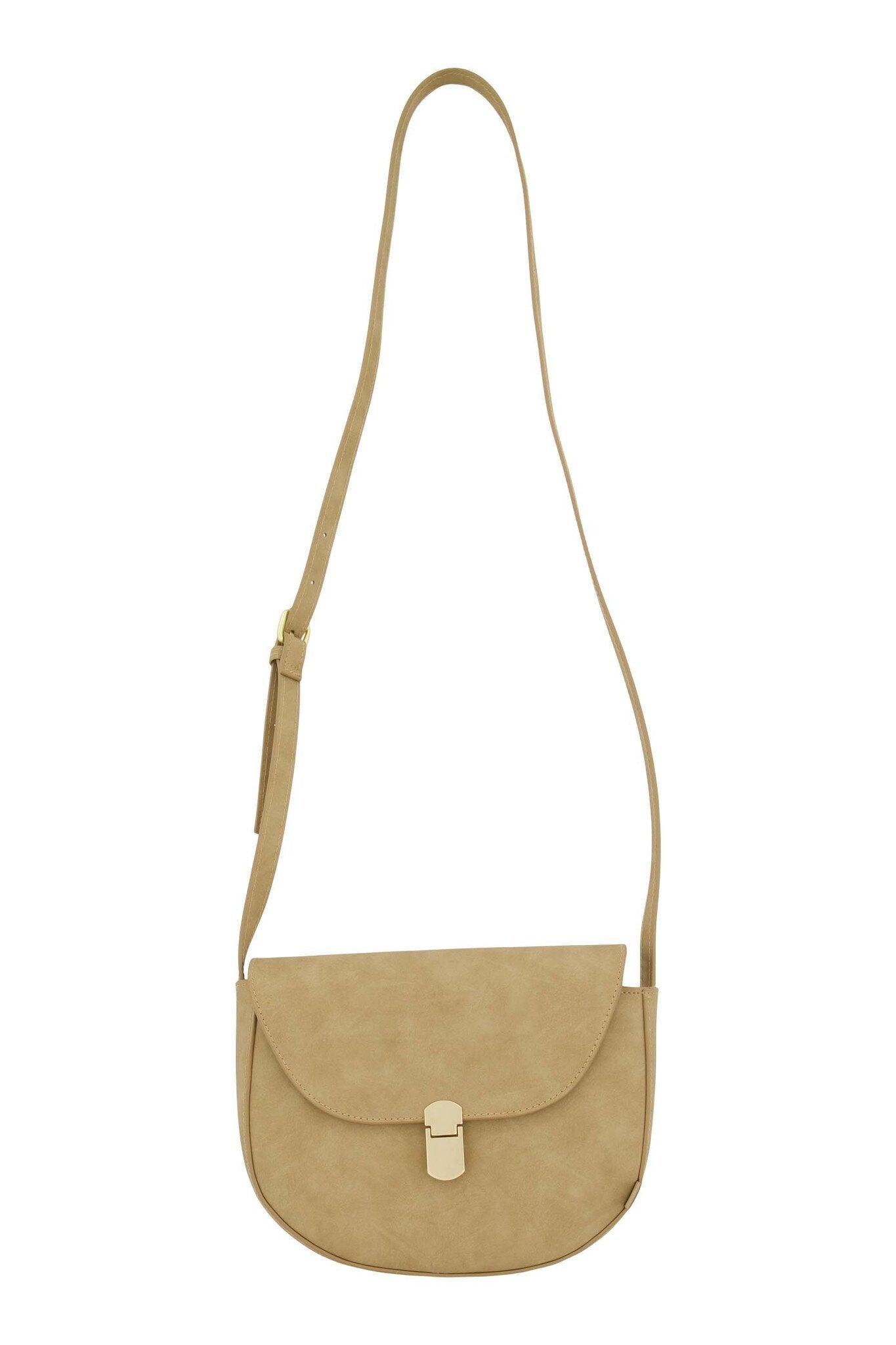 Zusss | Schoudertasje gouden sluiting taupe