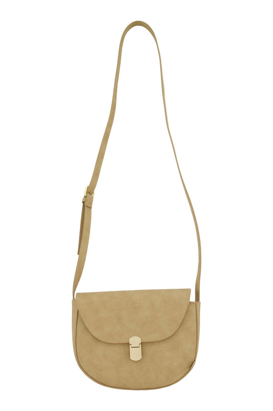 Zusss | Schoudertasje gouden sluiting taupe