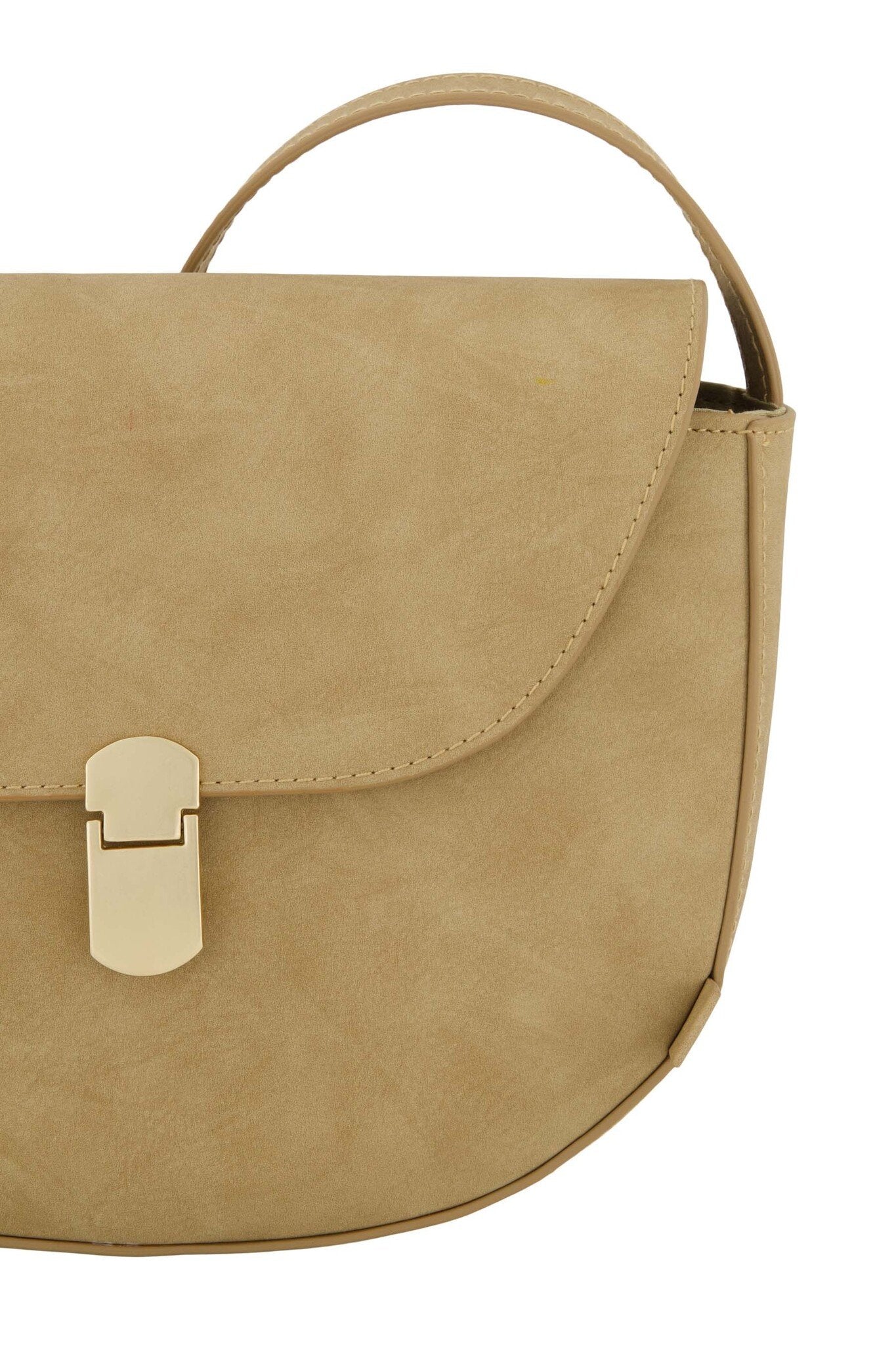 Zusss | Schultertasche mit goldenem Verschluss, taupe