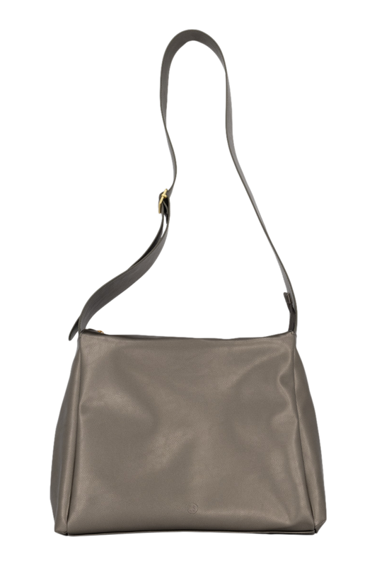 Zusss | Schoudertas met brede band metalic zilver