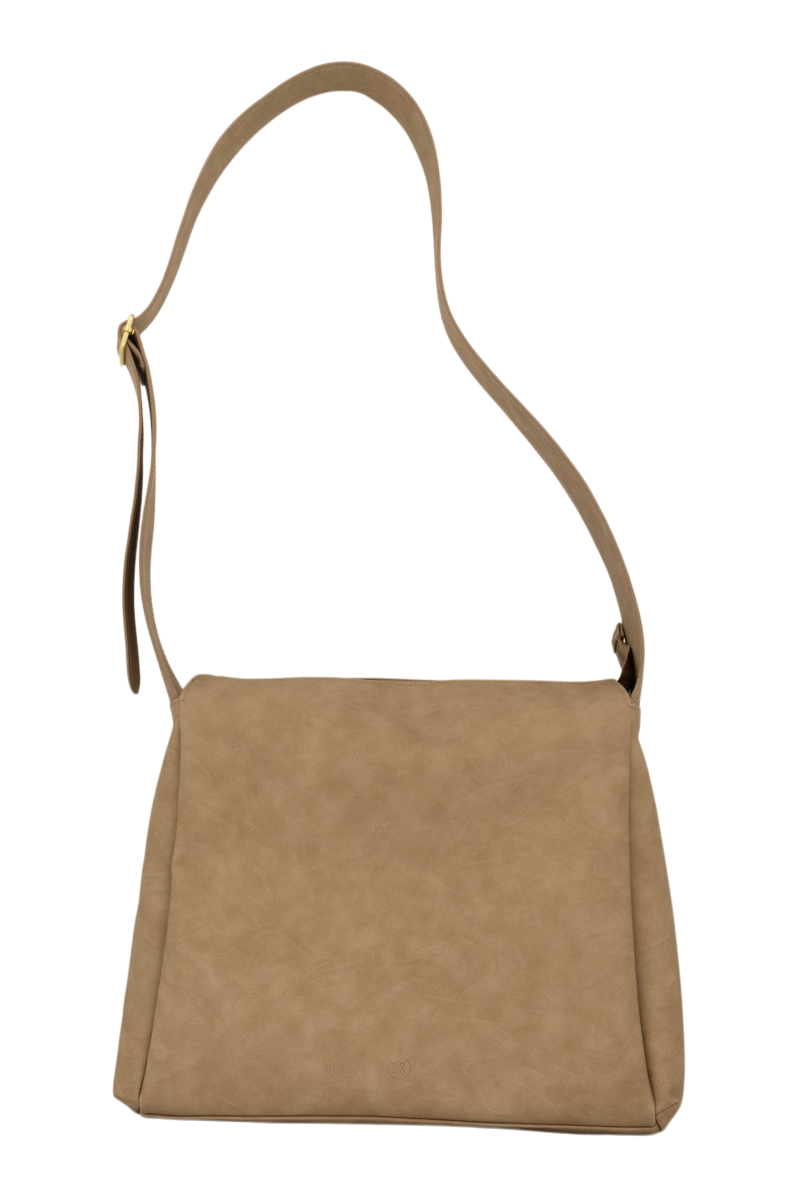 Zusss | Schoudertas met brede band taupe