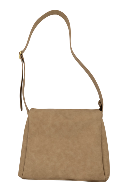 Zusss | Schoudertas met brede band taupe