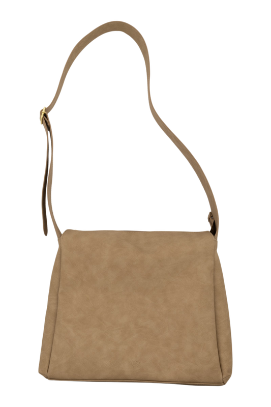 Zusss | Schultertasche mit breitem Riemen, taupe
