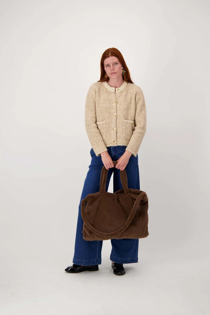 Zusss | Shopper aus Kunstpelz, schokoladenbraun